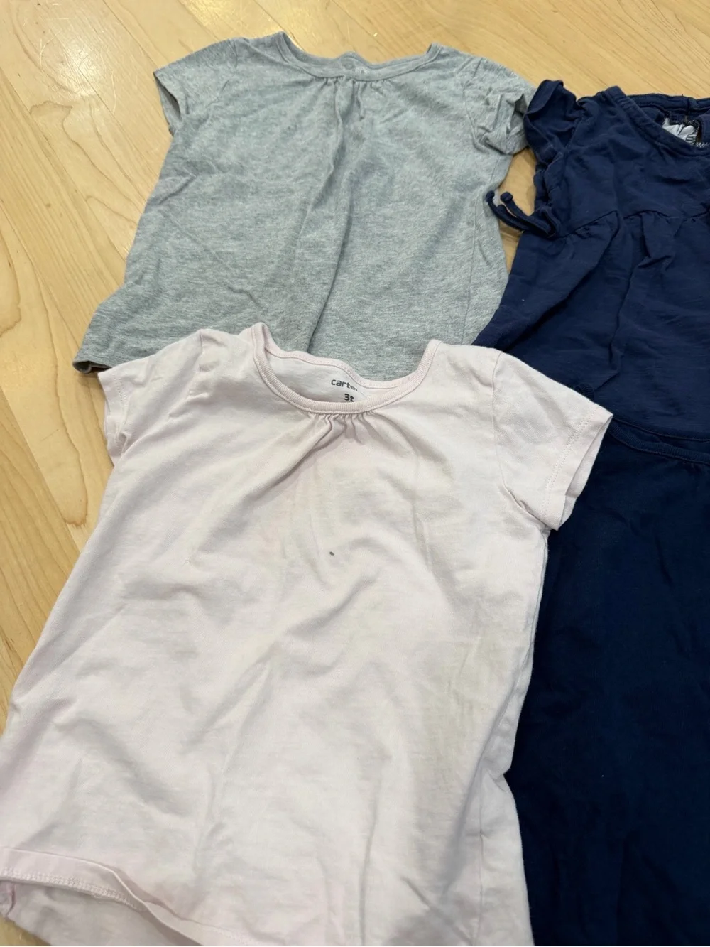 Carter's Light Pink, Navy & Heather Gray Girls Short-Sleeve Tees - 4 Pack Mix